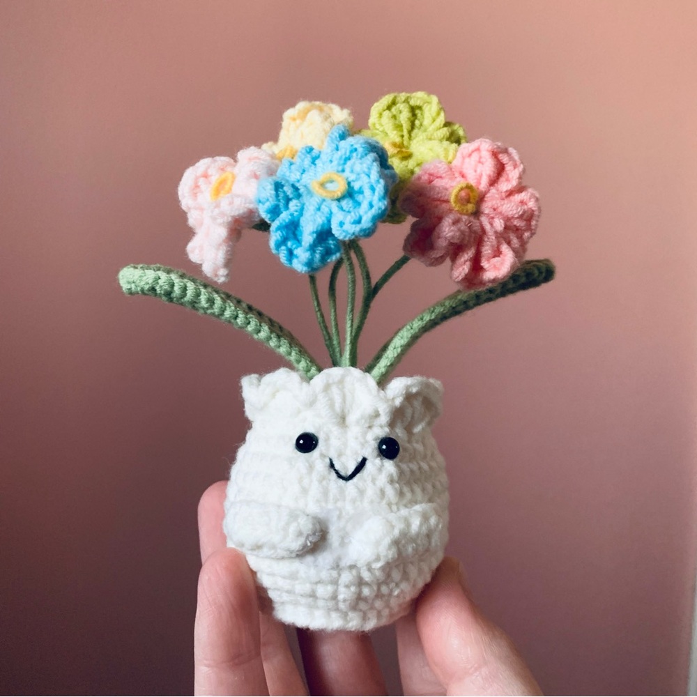 Crochet Flower Pot Decor Decoration